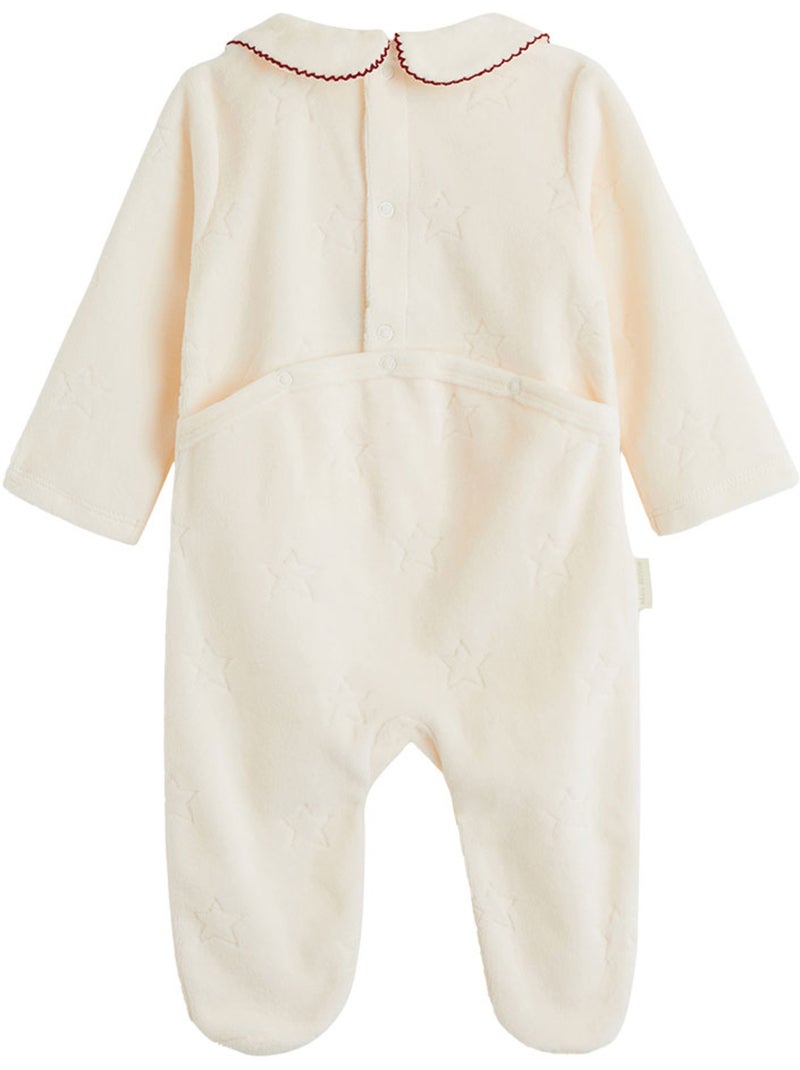 Baby pyjama van velours grace Ecru - Kiabi