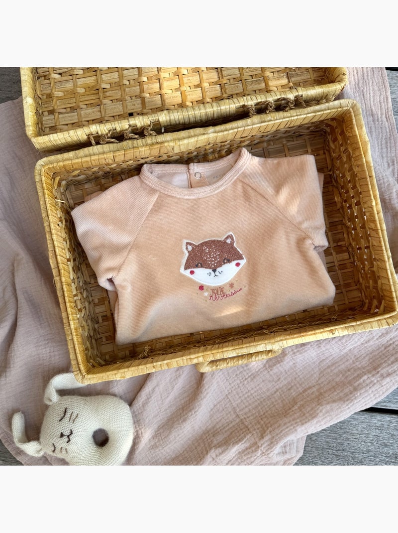 Baby pyjama van velours kleine dromer Roze - Kiabi