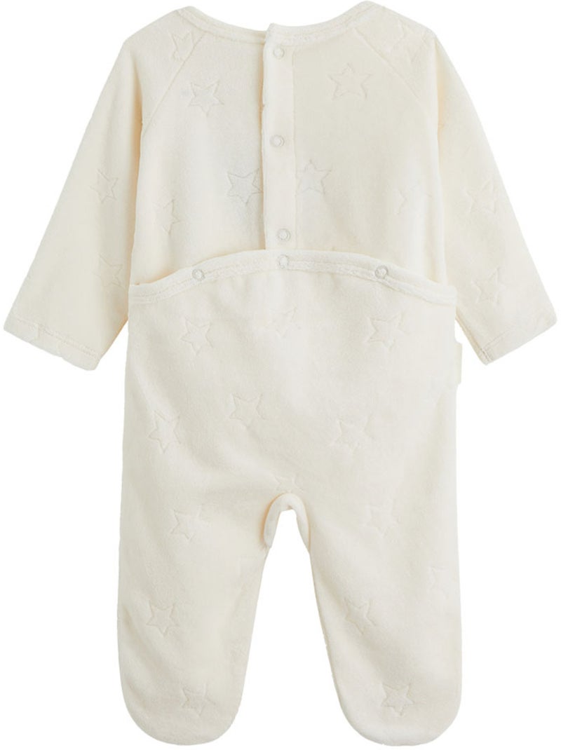 Baby pyjama van velours oslo Ecru - Kiabi