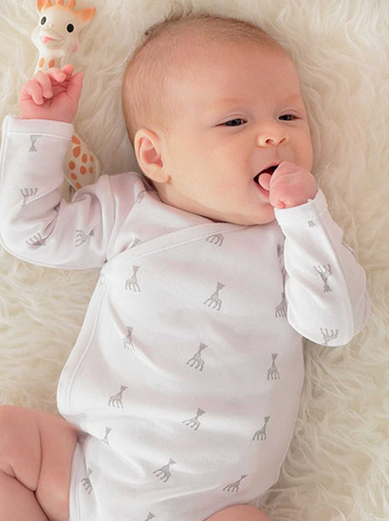 Baby romper overslag opening sophie de giraf® Wit - Kiabi