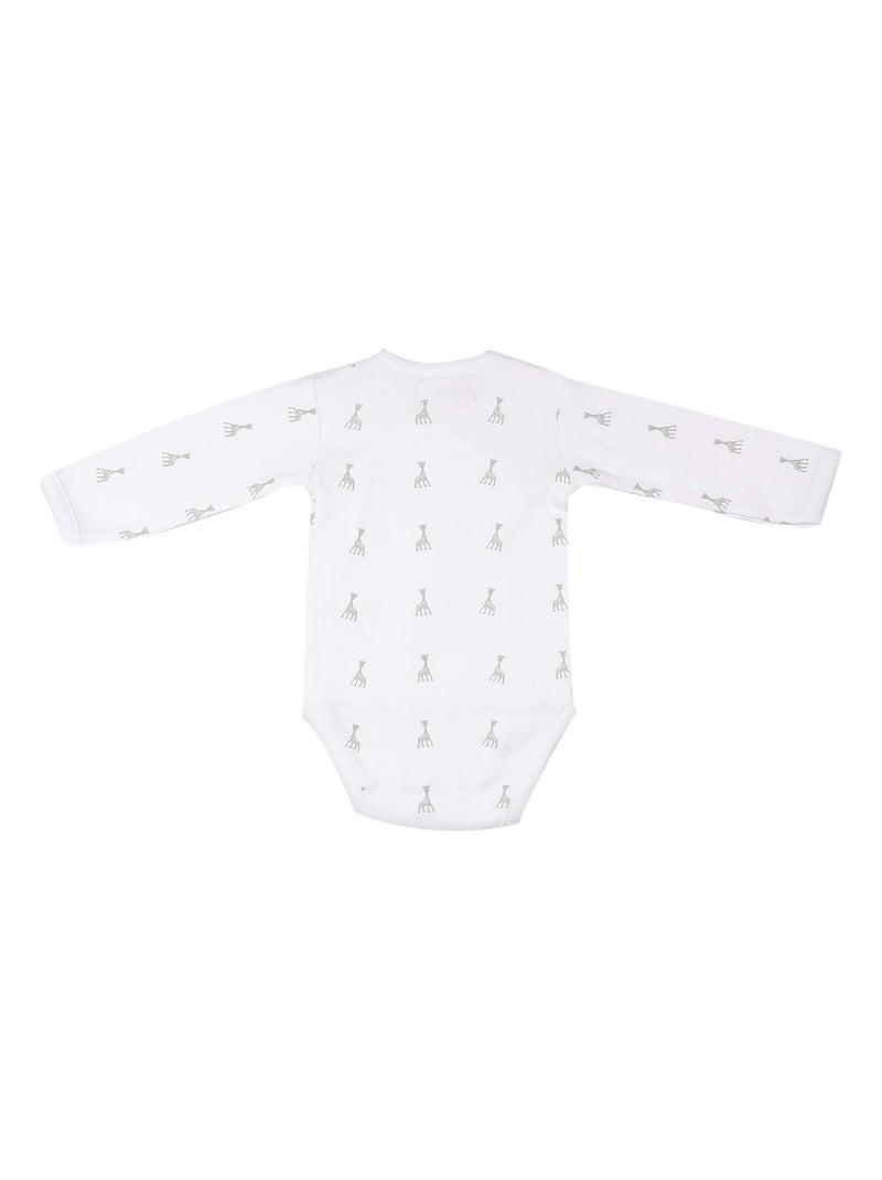 Baby romper overslag opening sophie de giraf® Wit - Kiabi