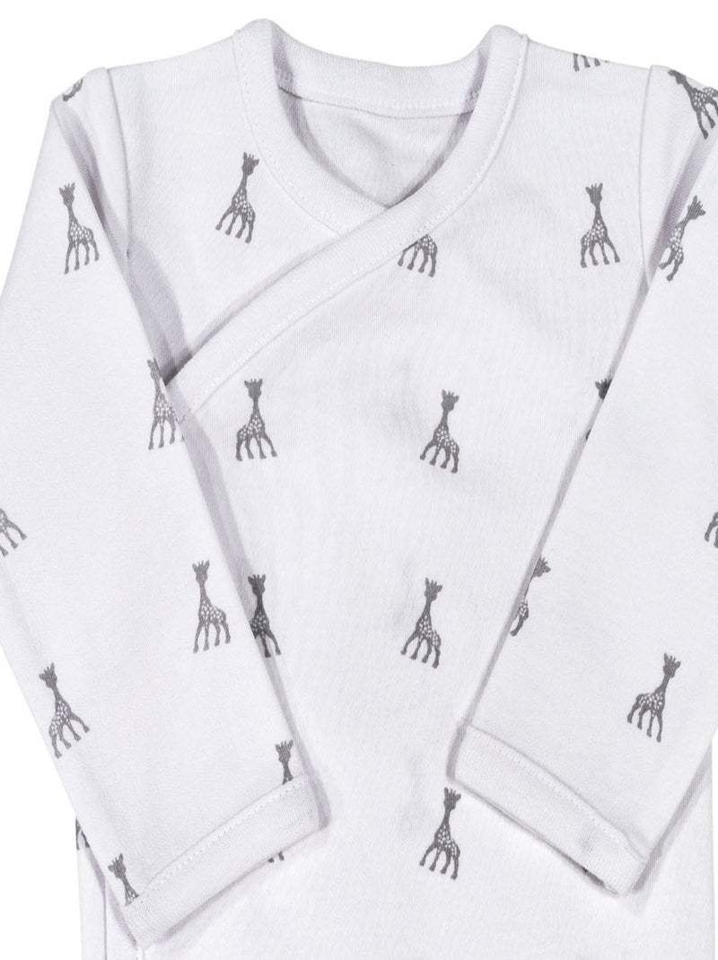 Baby romper overslag opening sophie de giraf® Wit - Kiabi