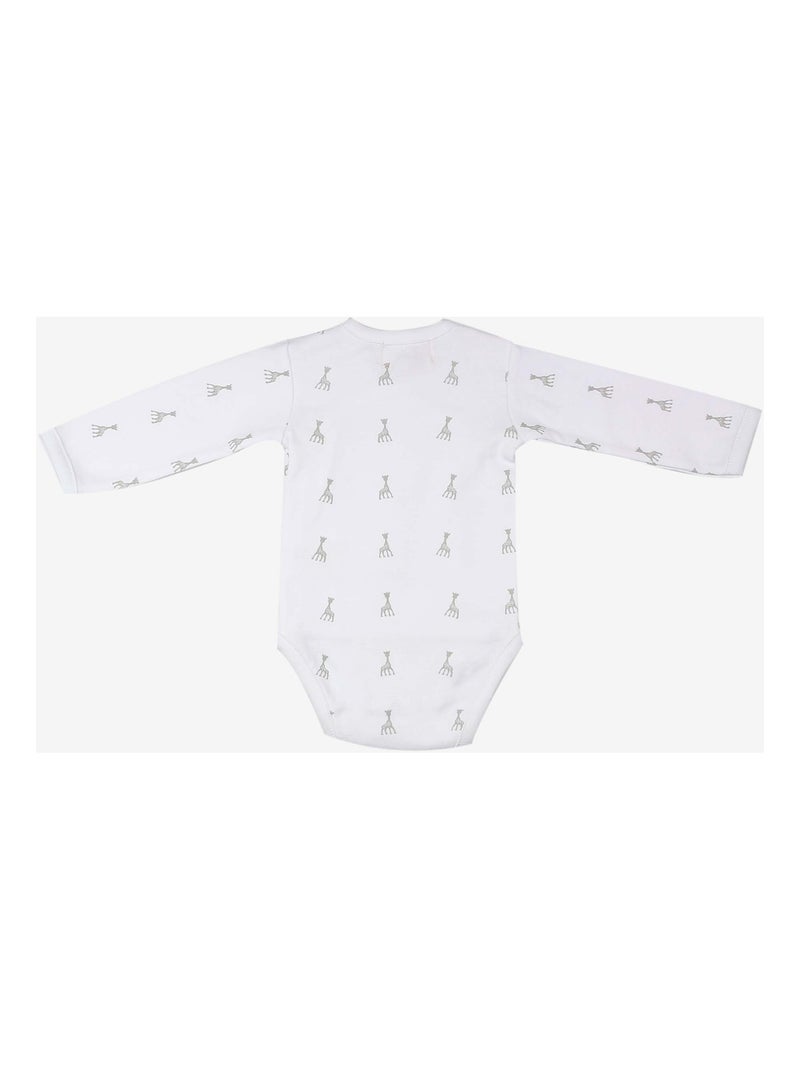 Baby romper overslag opening sophie de giraf® Wit - Kiabi