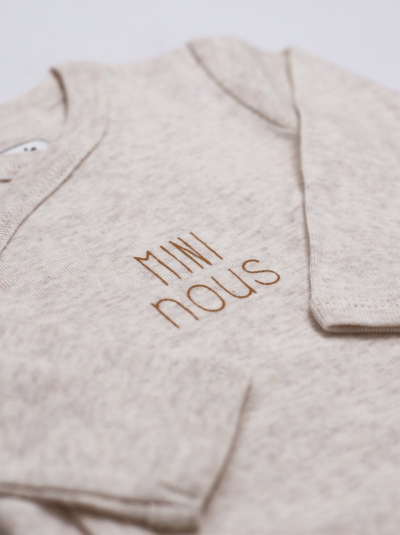 Baby rompertje lange mouwen Beige - Kiabi