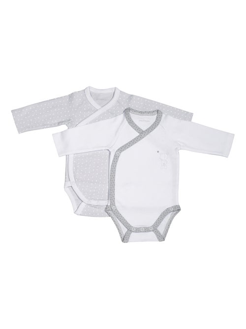 Baby rompertjes met lange mouwen, set van 2 - Kiabi Baby rompertjes met lange mouwen, set van 2 - Kiabi