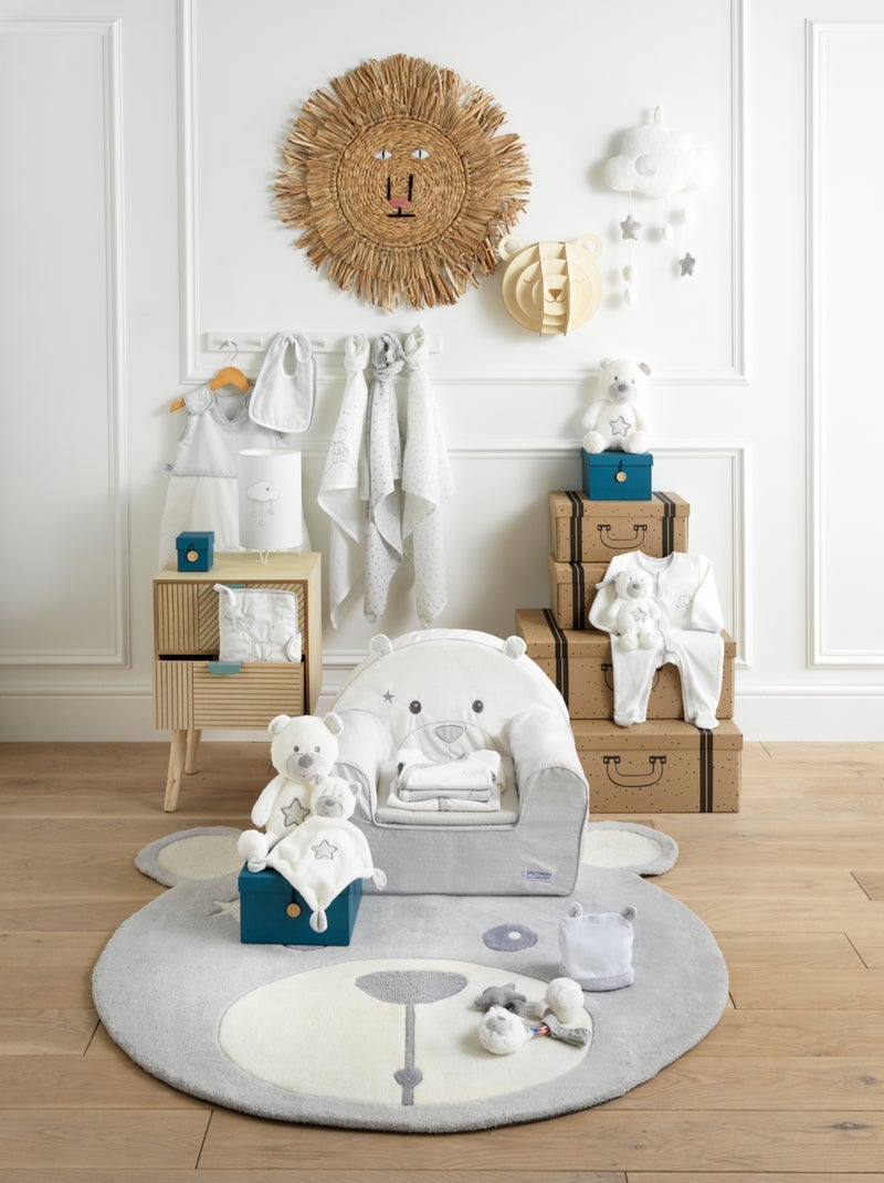 Baby rompertjes met lange mouwen, set van 2 Wit Grijs - Kiabi