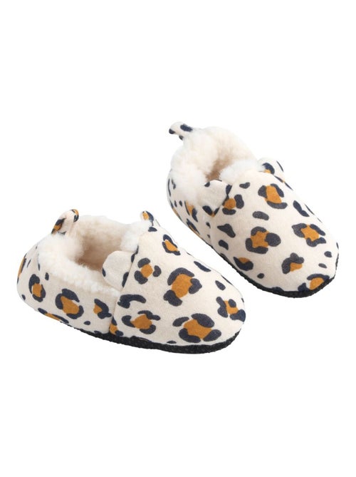 Baby-slofjes met vulling en luipaardprint - Kiabi