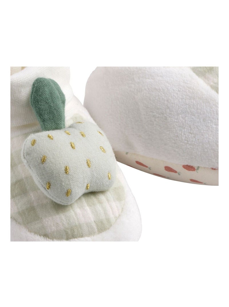 Baby-slofjes van fluweel Wit - Kiabi