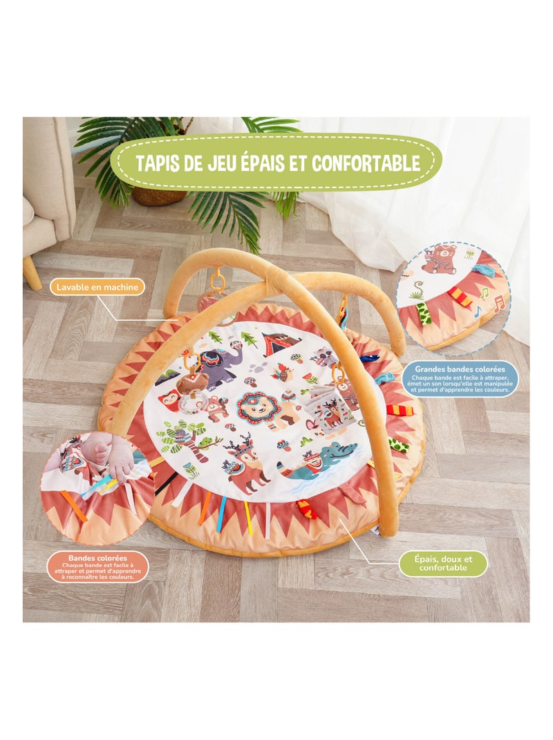 Baby speelmat met speelbogen LITTLE JUNGLE | SUPERBE BEBE Oranje - Kiabi