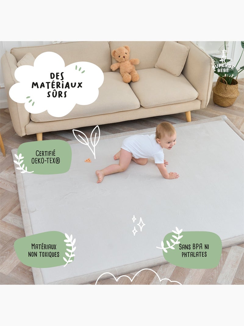 Baby speelmat van schuim - 200x150x2,5 - Cocoon Plus | SUPERBE BEBE Beige - Kiabi