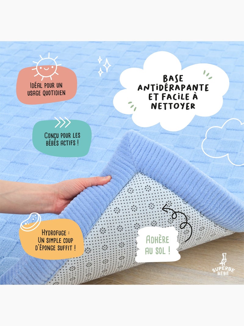 Baby speelmat van schuim - 200x150x2,5 - Cocoon Plus | SUPERBE BEBE Blauw - Kiabi