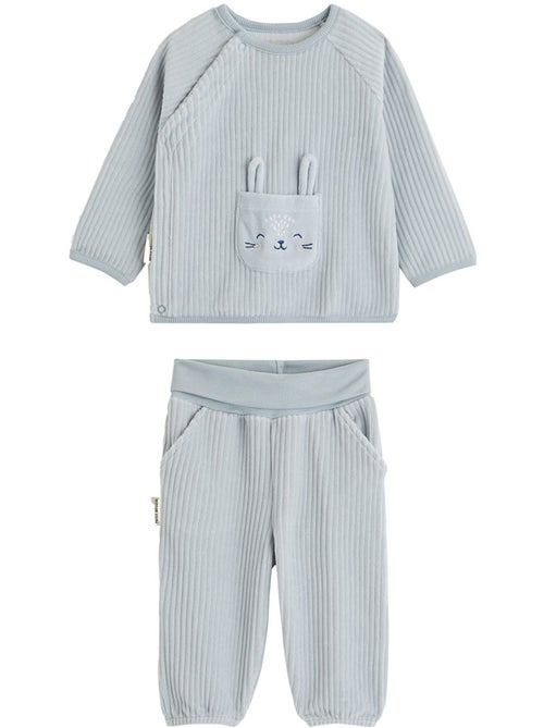 Baby sweatshirt en broekje in de stijl van de melkweg, gemaakt van fluweel. - Kiabi