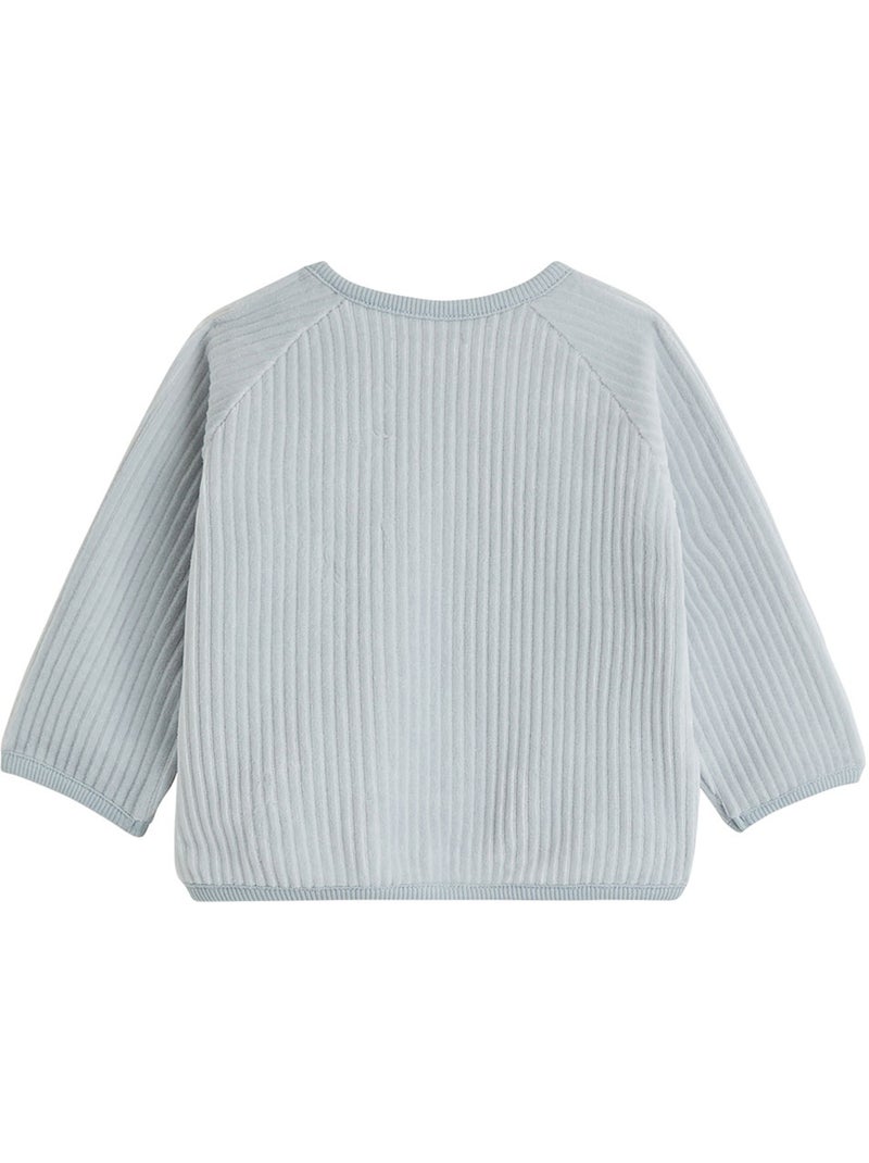 Baby sweatshirt en broekje in de stijl van de melkweg, gemaakt van fluweel. Blauw - Kiabi