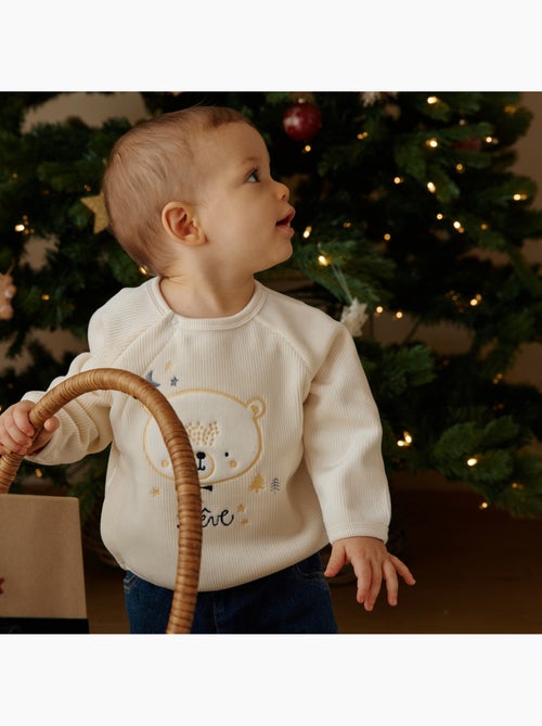 Baby-sweatshirt van velours sneeuwvlok - Kiabi