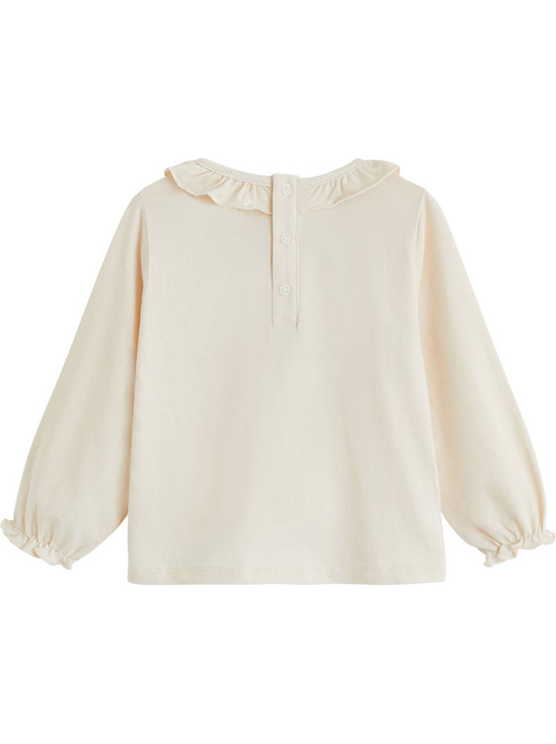 Baby t-shirt met lange mouwen grace Ecru - Kiabi
