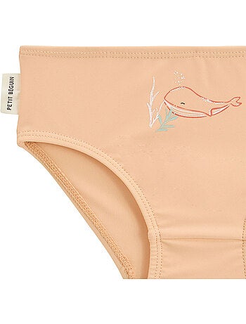 Baby tweedelig zwempak met UV-beschermend t-shirt en slipje in Cassis-kleur.