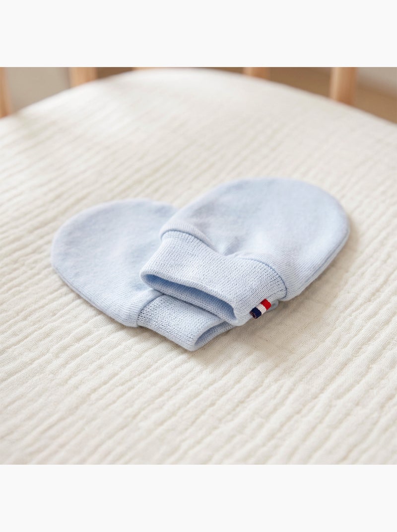 Baby wantjes van katoen tegen krabben Blauw - Kiabi