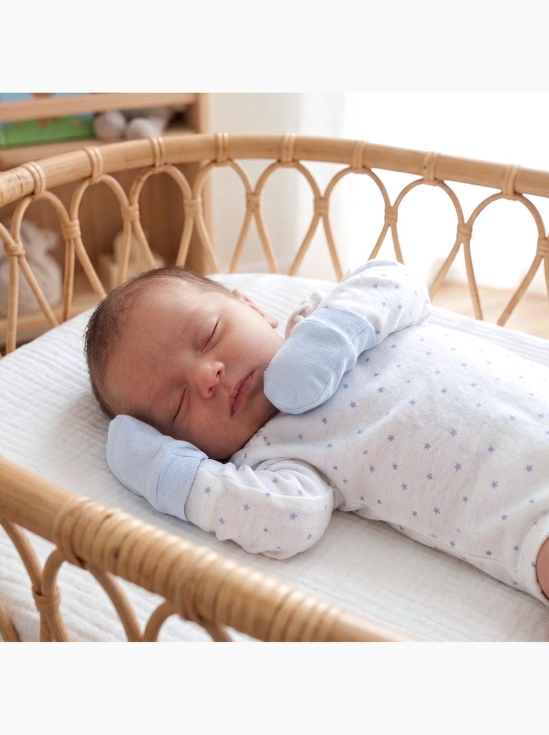 Baby wantjes van katoen tegen krabben Blauw - Kiabi
