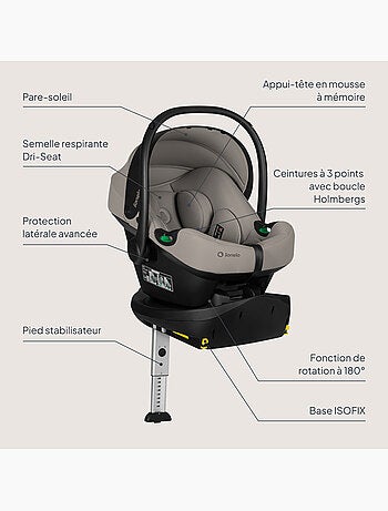 Babyautostoel met 180° isofix - basis - astrid i-size - adac bekroond - autostoel 40-87 cm