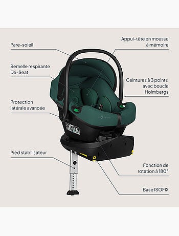 Babyautostoel met 180° isofix - basis - astrid i-size - adac bekroond - autostoel 40-87 cm