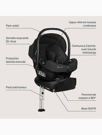 Babyautostoel met 180° isofix - basis - astrid i-size - adac bekroond - autostoel 40-87 cm