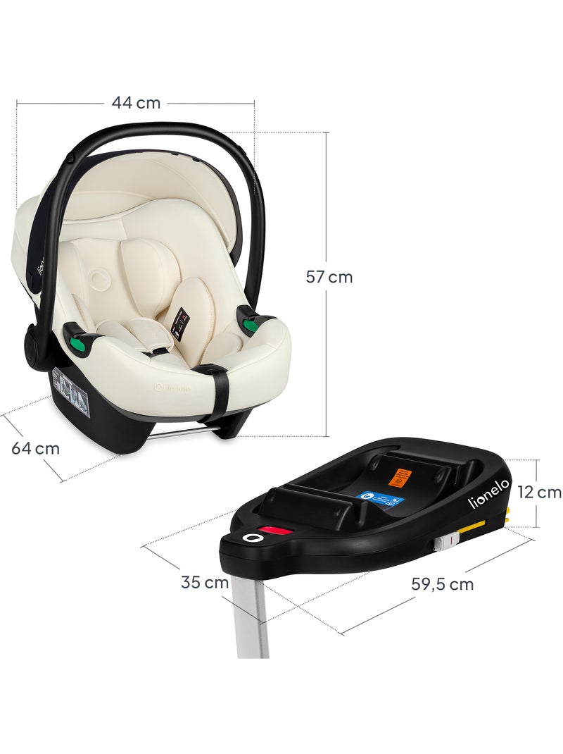 Babyautostoel met ISOFIX-basis LIONELO Astrid i-Size – ADAC-onderscheiding – Lichtgewicht – 40-87 cm Lichtbeige - Kiabi