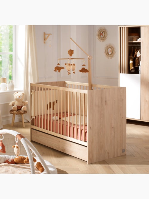 Babybed 120x60 met houten spijlen in decoratief suave eik - Kiabi Babybed 120x60 met houten spijlen in decoratief suave eik - Kiabi