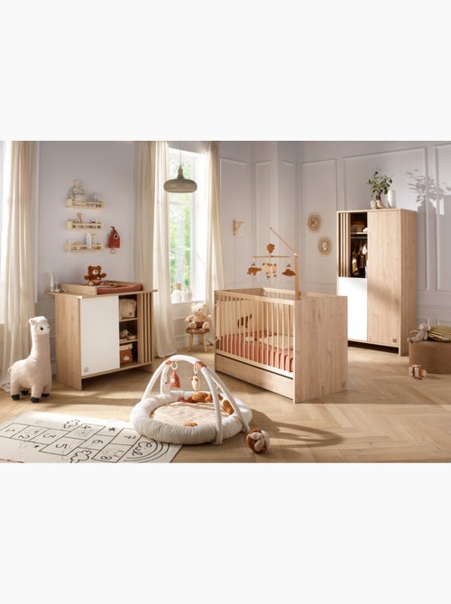 Babybed 120x60 met houten spijlen in decoratief suave eik - Kiabi Babybed 120x60 met houten spijlen in decoratief suave eik - Kiabi