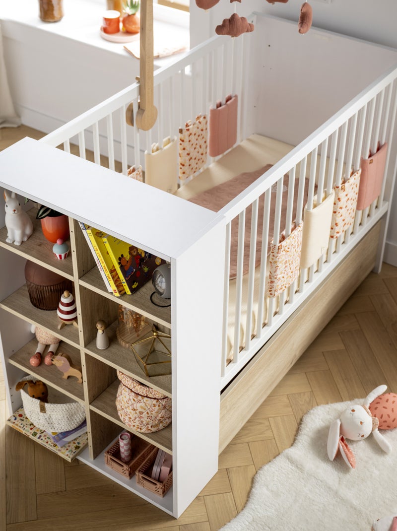 Babybed 120x60 om te bouwen tot bed 90x190 Wit Bruin - Kiabi