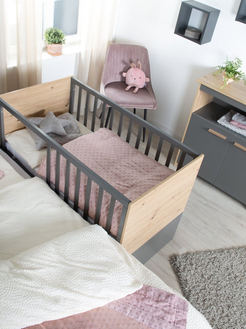 Babybed 2-in-1 bijzetbed en zelfstandig bed 'anna' roba Antracietgrijs - Kiabi