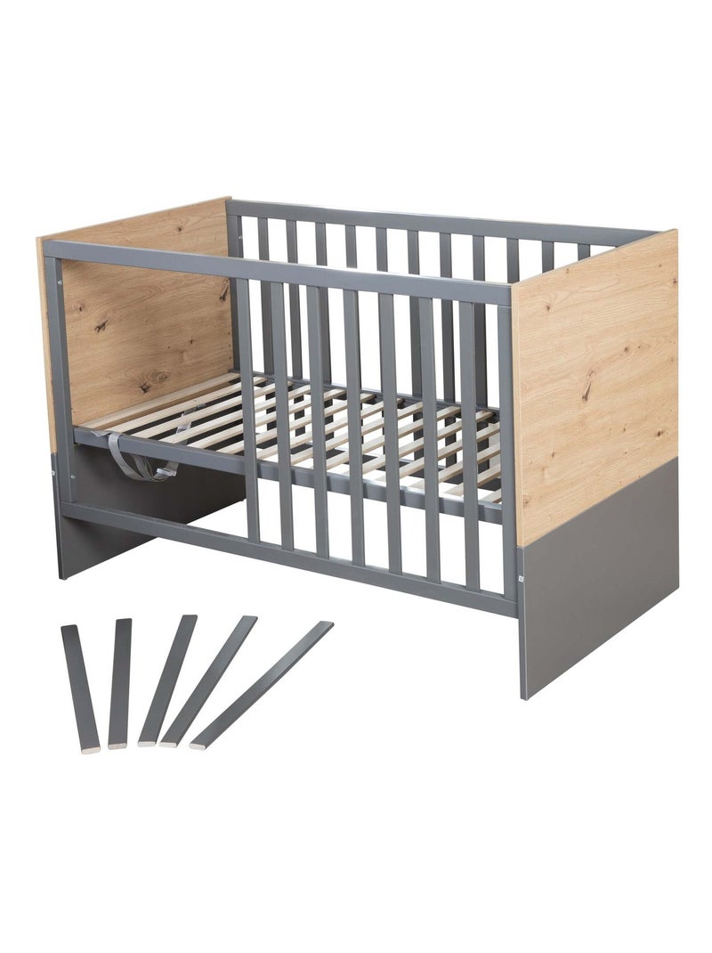 Babybed 2-in-1 bijzetbed en zelfstandig bed 'anna' roba Antracietgrijs - Kiabi