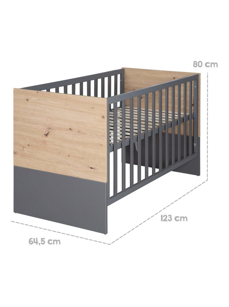 Babybed 2-in-1 bijzetbed en zelfstandig bed 'anna' roba Antracietgrijs - Kiabi