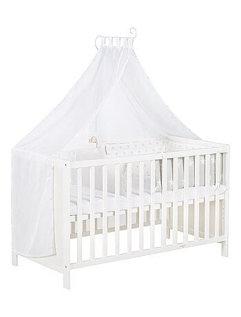Babybed/bijzetbed 2-in-1 met complete beddengoedset 'sterne grau' roba