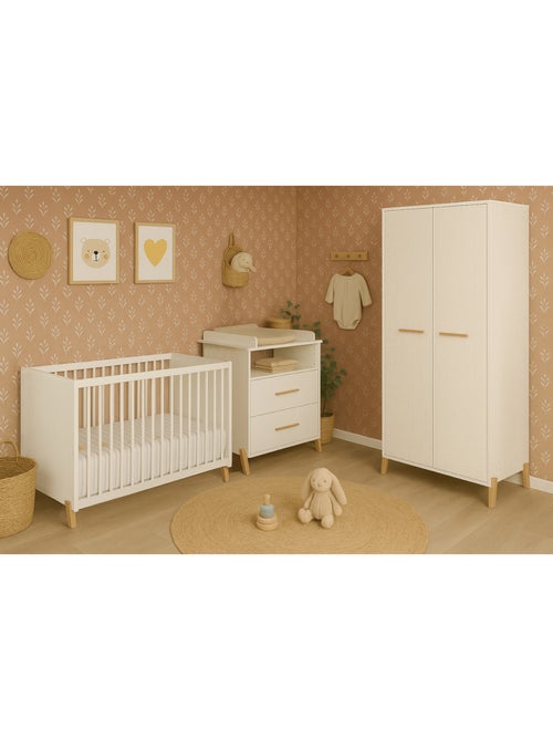 Babybedje 120 x 60 cm op witte houten poten - Kiabi Babybedje 120 x 60 cm op witte houten poten - Kiabi