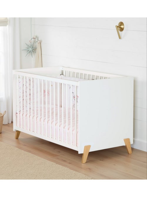 Babybedje 120 x 60 op witte houten poten - Kiabi Babybedje 120 x 60 op witte houten poten - Kiabi
