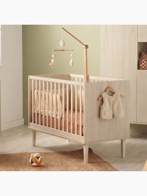 Babybedje 120x60 cm op poten - afwerking in asbeukenhout - Kiabi Babybedje 120x60 cm op poten - afwerking in asbeukenhout - Kiabi