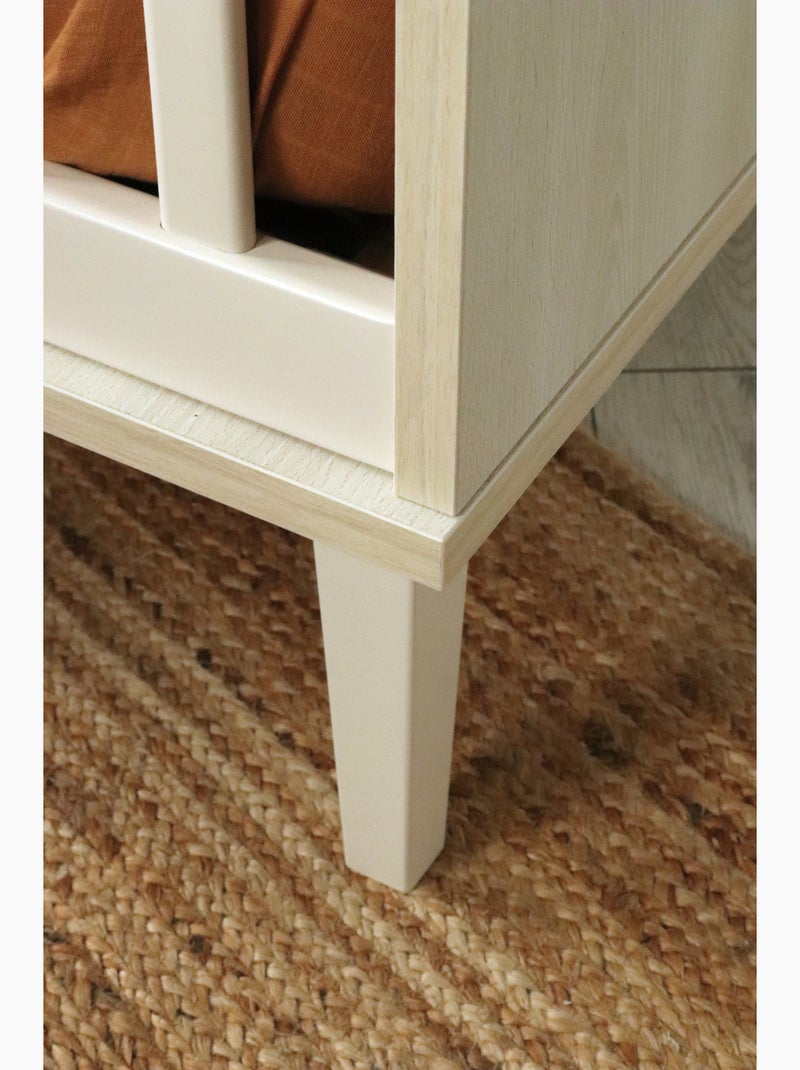 Babybedje 120x60 cm op poten - afwerking in asbeukenhout Beige - Kiabi
