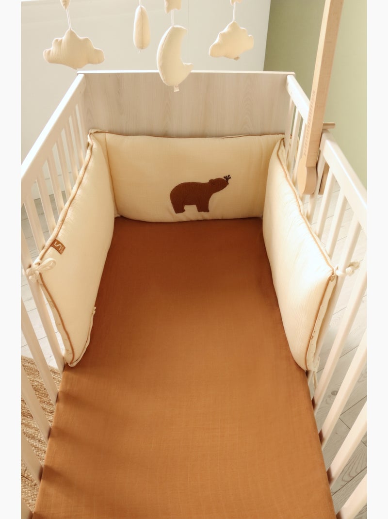 Babybedje 120x60 cm op poten - afwerking in asbeukenhout Beige - Kiabi