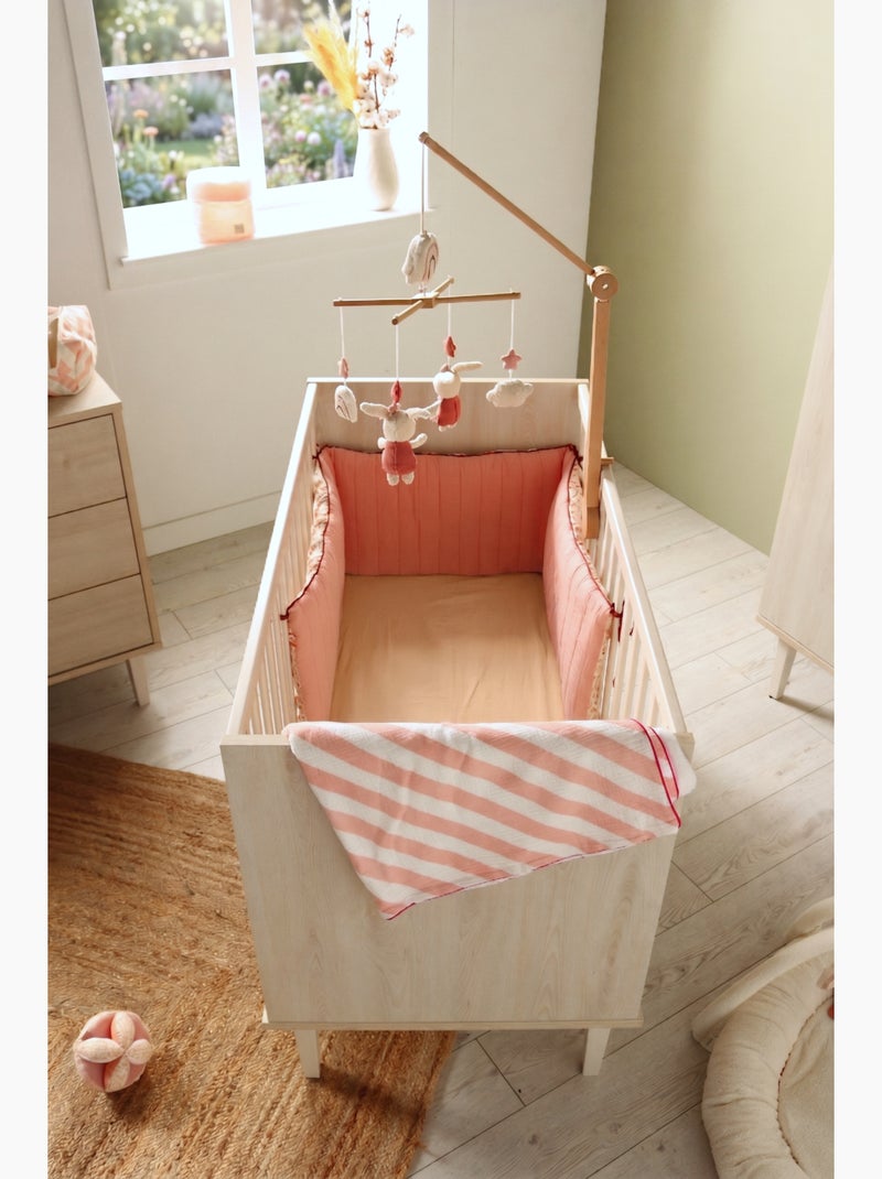Babybedje 120x60 cm op poten - afwerking in asbeukenhout Beige - Kiabi