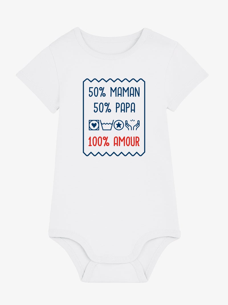 Babybody - 50% MAMAN 50% PAPA 100% AMOUR Wit - Kiabi