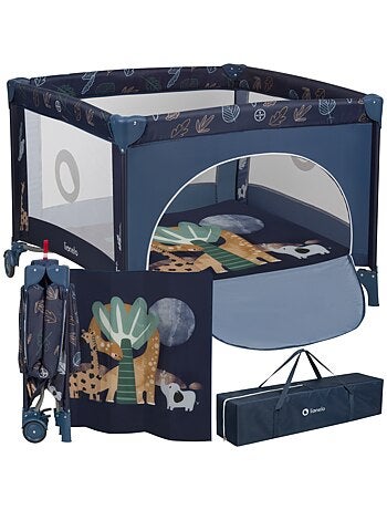 Babybox LIONELO Bonnie – 100 x 96 cm – Comfortabel matras – Wieltjes – Draagtas