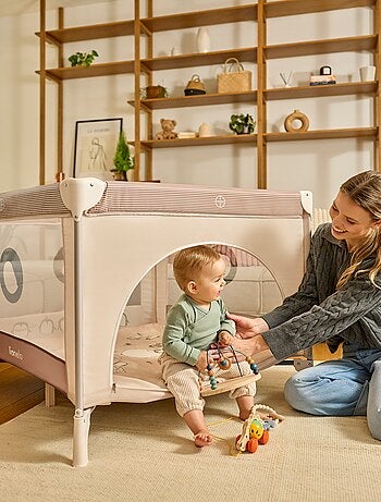 Babybox LIONELO Bonnie – 100 x 96 cm – Comfortabel matras – Wieltjes – Draagtas