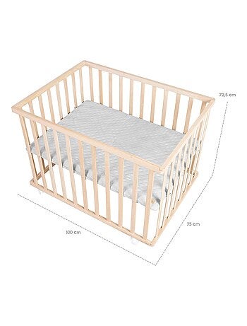 Babybox van massief biologisch beukenhout met waterafstotend boxkleed 'roba style' roba