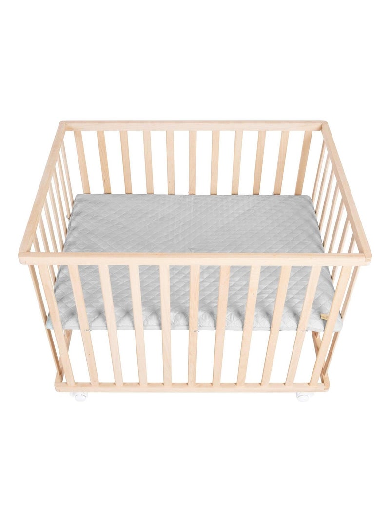 Babybox van massief biologisch beukenhout met waterafstotend boxkleed 'roba style' roba Lichtbruin - Kiabi