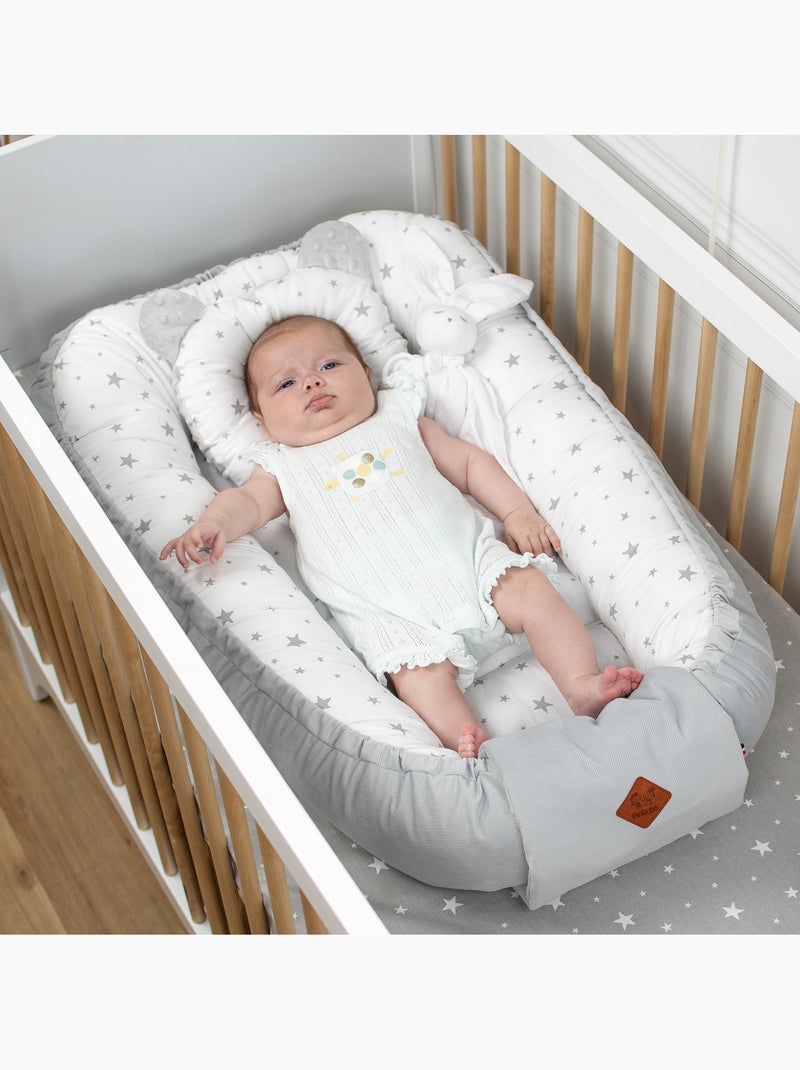 Babycocon gewatteerd met fluweel - nestje als bedverkleiner, stella Grijs - Kiabi