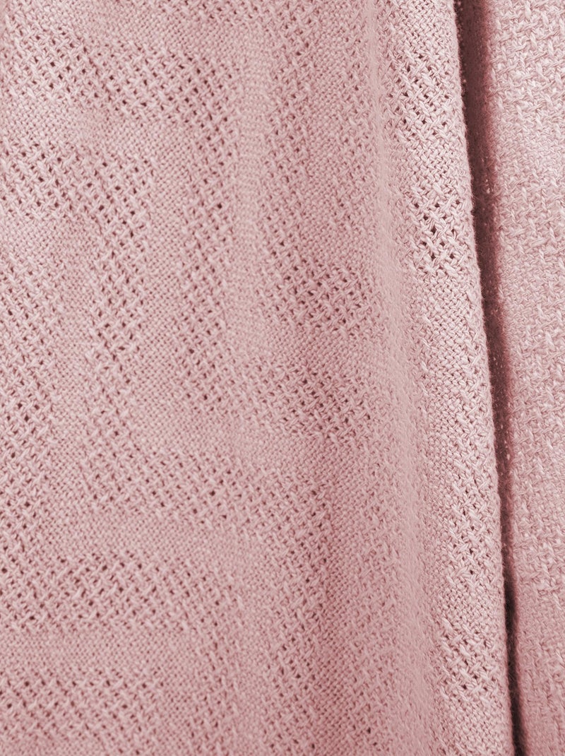 Babydeken met breisel-look van biologisch katoen - ROBA 'lil planet' Roze - Kiabi