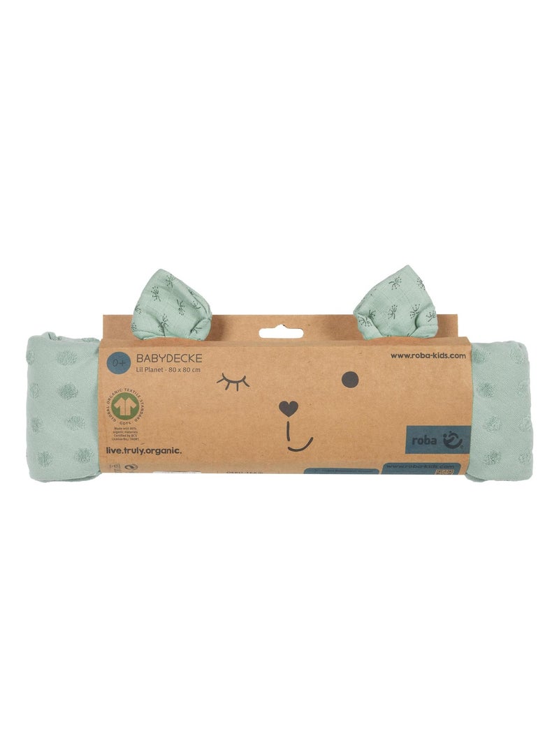 Babydeken van biologisch katoen met reliëf-stippenmotief 'Roba lil planet' Groen - Kiabi