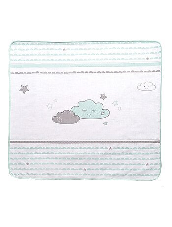 Babydeken van katoenjersey en fleece met wolkenprint 'Happy Cloud' ROBA