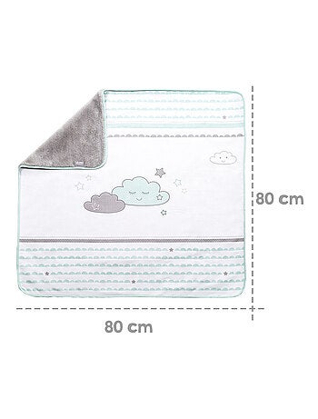 Babydeken van katoenjersey en fleece met wolkenprint 'Happy Cloud' ROBA