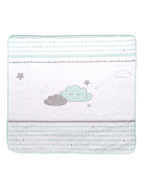 Babydeken van katoenjersey en fleece met wolkenprint 'Happy Cloud' ROBA - Kiabi